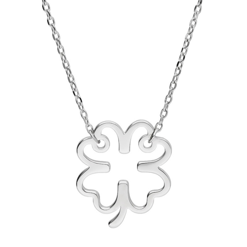 Strieborný náhrdelník - štvorlístok, dĺžka 43 až 46 cm | Argento.sk