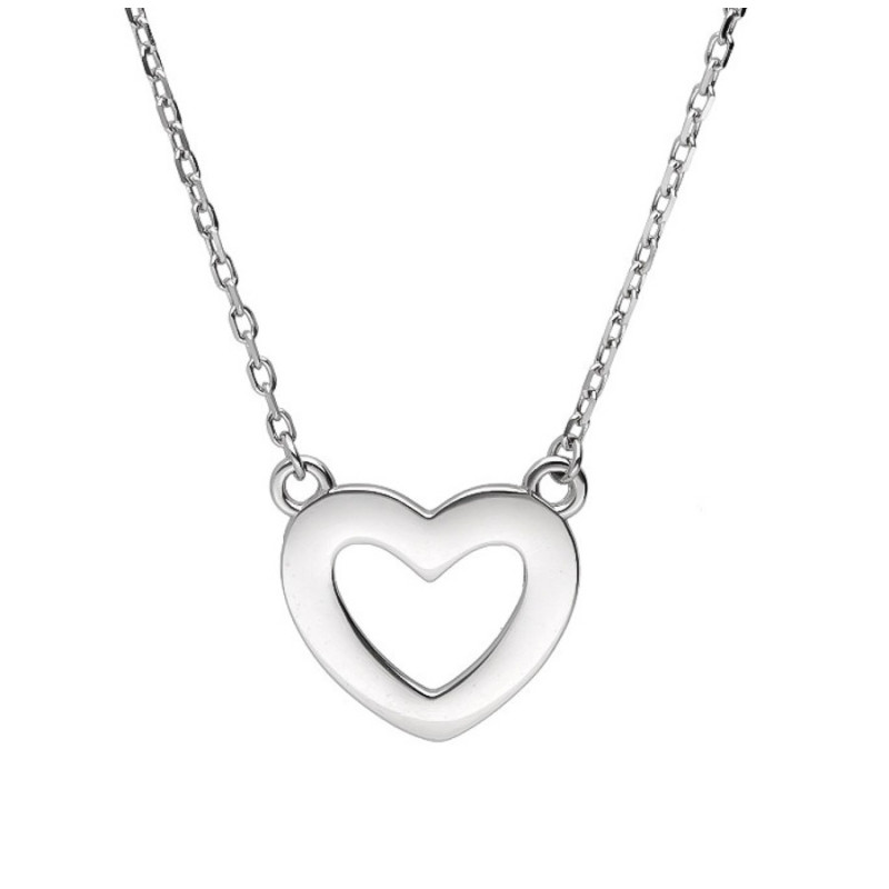 Strieborný náhrdelník - srdiečko, dĺžka 42 až 45 cm | Argento.sk