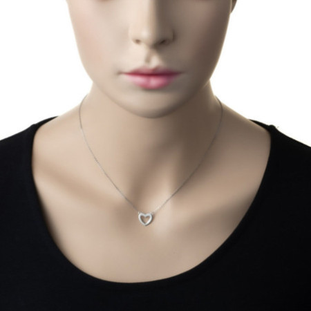 Strieborný náhrdelník - srdiečko, dĺžka 42 až 45 cm | Argento.sk
