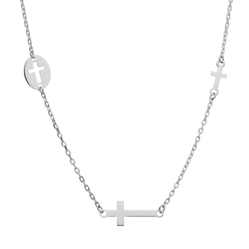 Strieborný náhrdelník - krížik, dĺžka 43 až 46 cm | Argento.sk