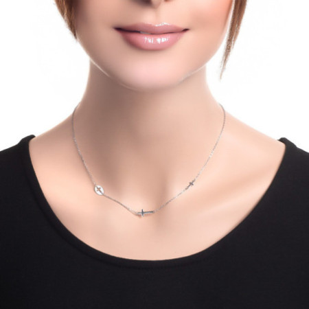 Strieborný náhrdelník - krížik, dĺžka 43 až 46 cm | Argento.sk