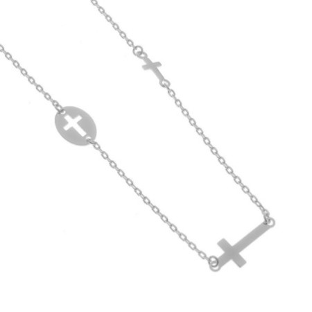 Strieborný náhrdelník - krížik, dĺžka 43 až 46 cm | Argento.sk