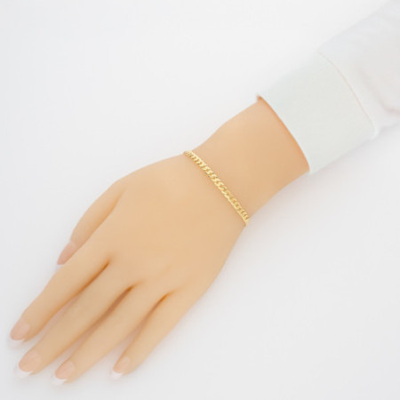 Pozlátený strieborný náramok - vzor Pancierka, šírka 4 mm | Argento.sk