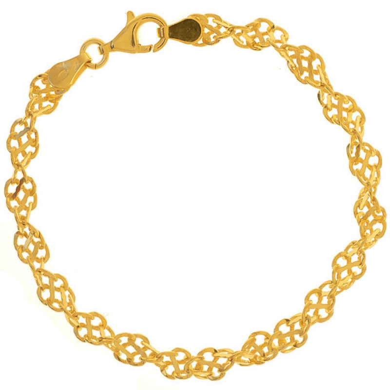 Pozlátený strieborný náramok - hrúbka 5 mm | Argento.sk