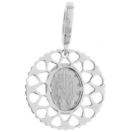Prívesok z bieleho zlata Zázračná medaila - číre okrúhle zirkóny | Argento.sk