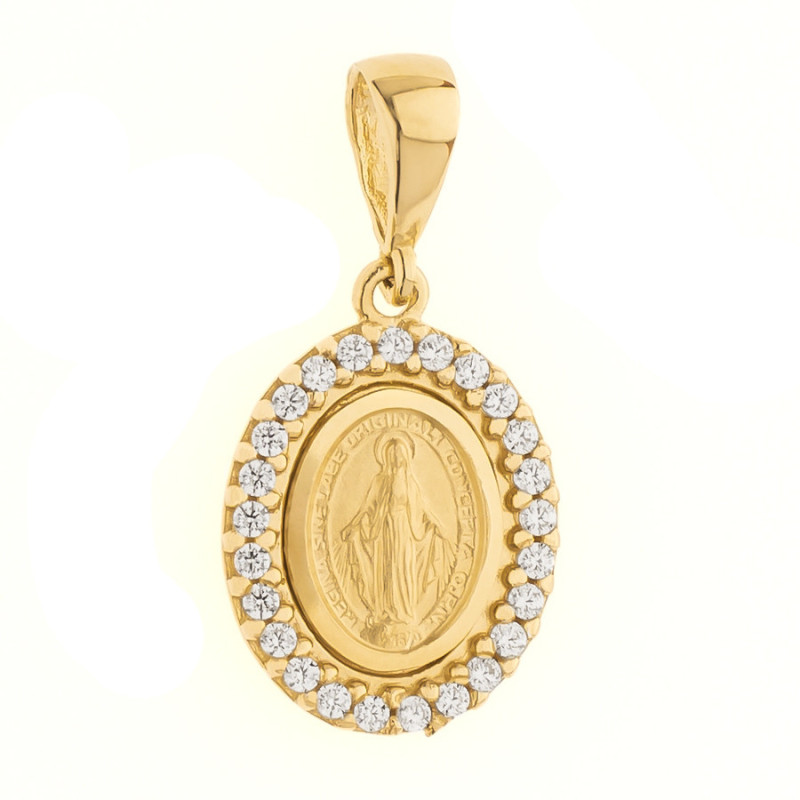 Zlatý prívesok Zázračná medaila - číre okrúhle zirkóny | Argento.sk