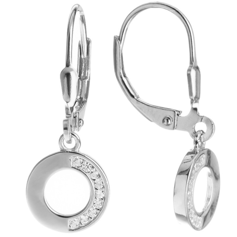 Strieborné náušnice - číre okrúhle zirkóny | Argento.sk