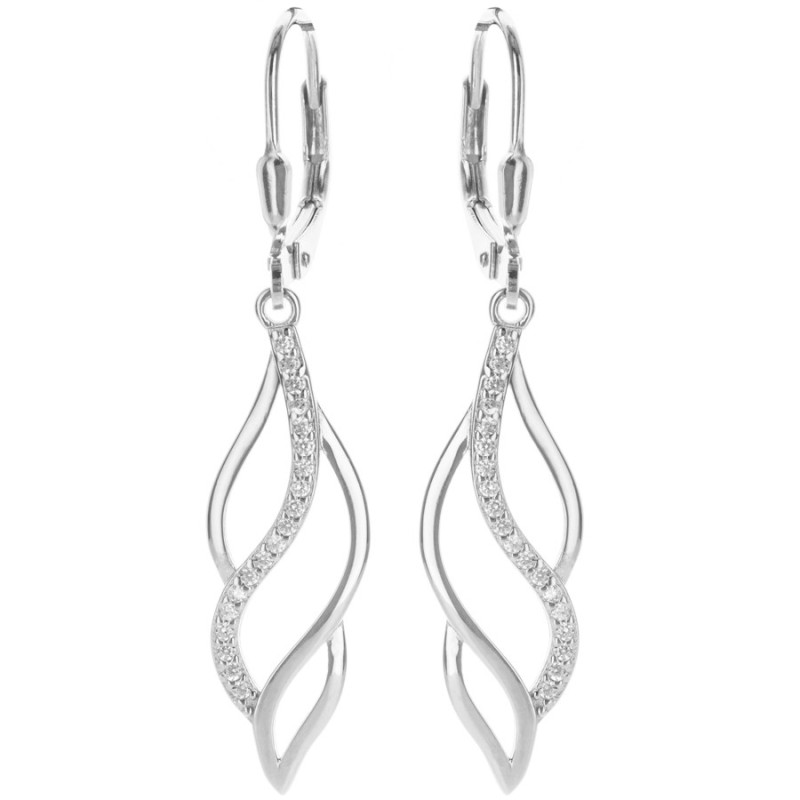 Strieborné náušnice - číre okrúhle zirkóny | Argento.sk