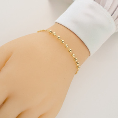 Pozlátený strieborný náramok ruženec - 1 desiatok, krížik, Zázračná medaila, dĺžka 18 až 24 cm | Argento.sk