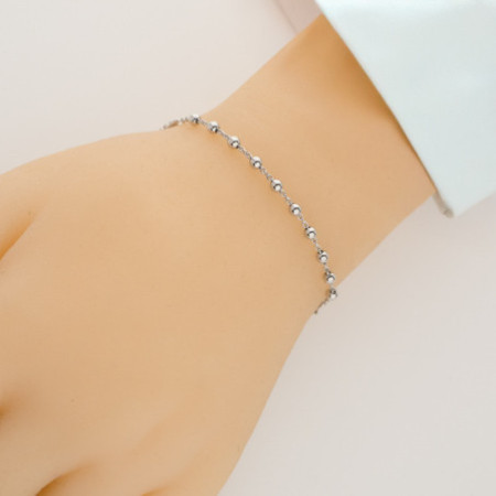 Strieborný náramok ruženec - 1 desiatok, krížik, Zázračná medaila, dĺžka 18 až 24 cm | Argento.sk