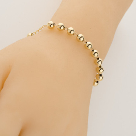 Pozlátený strieborný náramok ruženec - 1 desiatok, krížik s Ježišom, Zázračná medaila, dĺžka 17 až 23 cm | Argento.sk