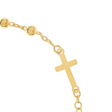 Pozlátený strieborný náramok ruženec - 1 desiatok, krížik, Zázračná medaila, dĺžka 18 až 20 cm | Argento.sk