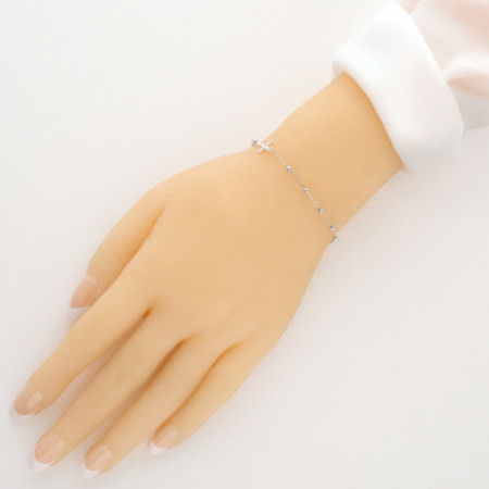 Strieborný náramok ruženec - 1 desiatok, krížik, Zázračná medaila, dĺžka 17 až 23 cm | Argento.sk