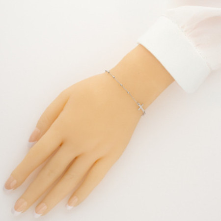 Strieborný náramok ruženec - 1 desiatok, krížik, Zázračná medaila, dĺžka 18 až 24 cm | Argento.sk