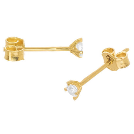 Zlaté náušnice - číry okrúhly zirkón, priemer 2,8 mm | Argento.sk