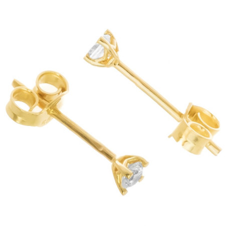 Zlaté náušnice - číry okrúhly zirkón, priemer 2,5 mm | Argento.sk