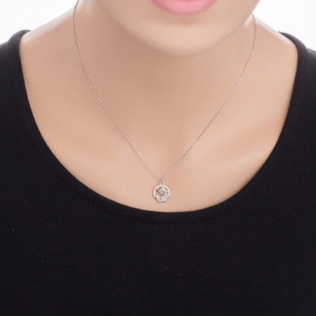 Strieborný náhrdelník - mama s dieťaťom, číre okrúhle zirkóny, dĺžka 43 až 46 cm | Argento.sk