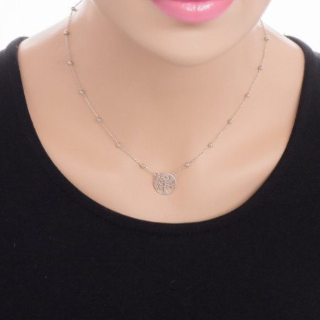 Strieborný náhrdelník - strom života, guľka, dĺžka 43 až 46 cm | Argento.sk