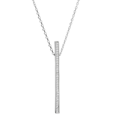 Strieborný náhrdelník - číre okrúhle zirkóny, dĺžka 43 až 46 cm | Argento.sk