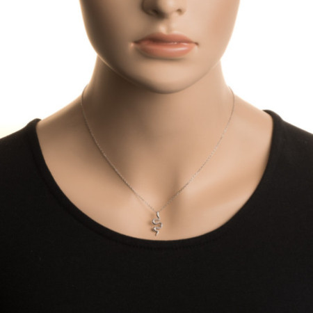 Strieborný náhrdelník - had, číre okrúhle zirkóny, dĺžka 43 až 46 cm | Argento.sk