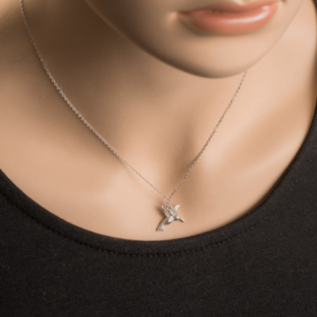 Strieborný náhrdelník - kolibrík, dĺžka 43 až 46 cm | Argento.sk