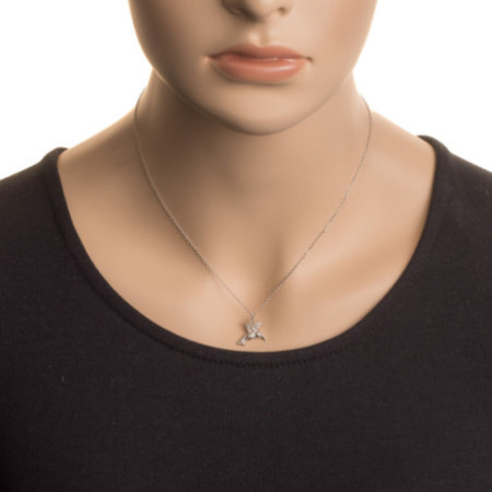 Strieborný náhrdelník - kolibrík, dĺžka 43 až 46 cm | Argento.sk