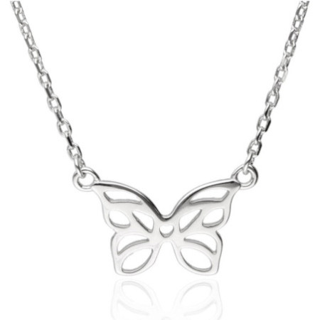 Strieborný náhrdelník - motýľ, dĺžka 43 až 46 cm | Argento.sk
