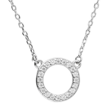 Strieborný náhrdelník - číre okrúhle zirkóny, dĺžka 43 až 46 cm | Argento.sk