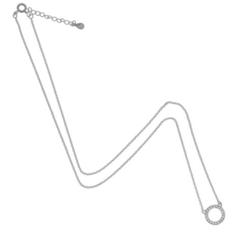 Strieborný náhrdelník - číre okrúhle zirkóny, dĺžka 43 až 46 cm | Argento.sk
