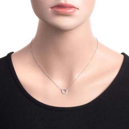 Strieborný náhrdelník - číre okrúhle zirkóny, dĺžka 43 až 46 cm | Argento.sk