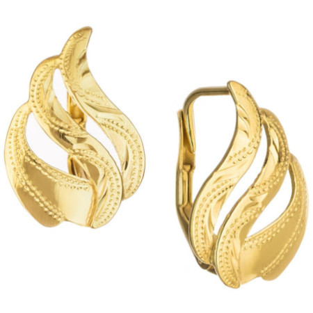 Pozlátené strieborné náušnice - s ručným gravírom | Argento.sk