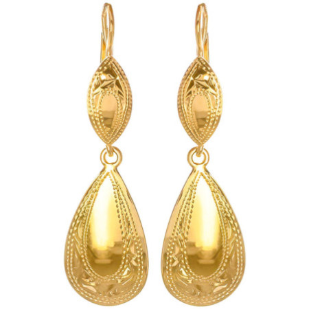 Pozlátené strieborné náušnice - s ručným gravírom | Argento.sk