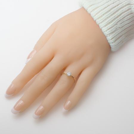 Pozlátený strieborný prsteň - číry okrúhly zirkón | Argento.sk