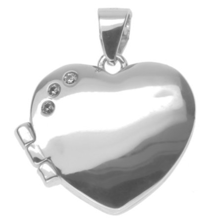 Strieborný prívesok na fotku - srdiečko, číre okrúhle zirkóny | Argento.sk