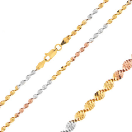 Kombinovaná strieborná retiazka - vzor Singapur, šírka 2,5 mm | Argento.sk