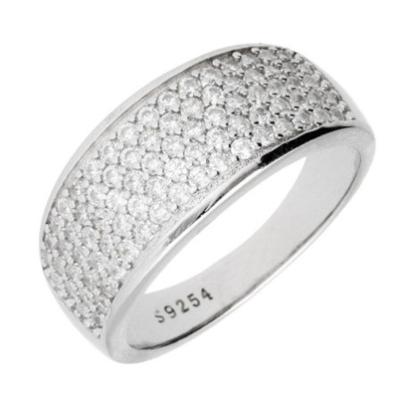 Strieborný prsteň - číre okrúhle zirkóny | Argento.sk