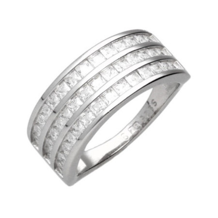 Strieborný prsteň - číre okrúhle zirkóny | Argento.sk