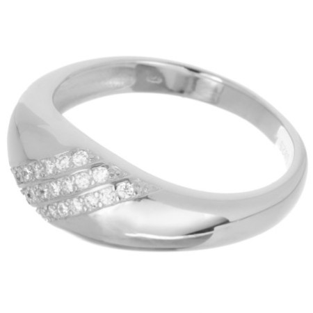 Strieborný prsteň - číre okrúhle zirkóny | Argento.sk