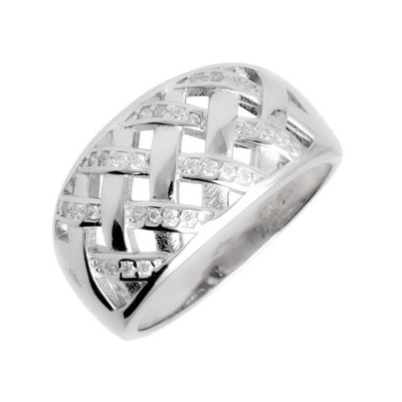 Strieborný prsteň - číre okrúhle zirkóny | Argento.sk
