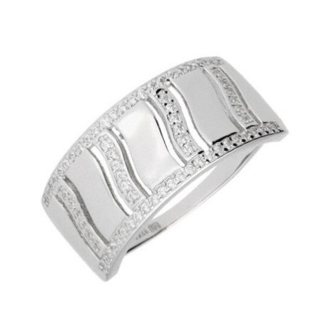 Strieborný prsteň - číre okrúhle zirkóny | Argento.sk