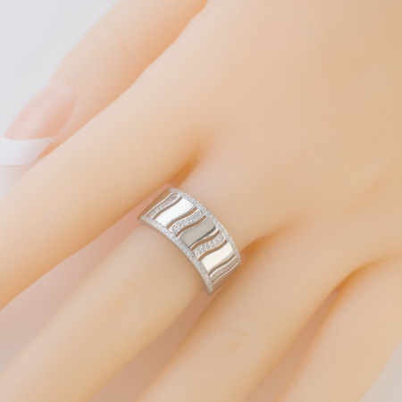 Strieborný prsteň - číre okrúhle zirkóny | Argento.sk