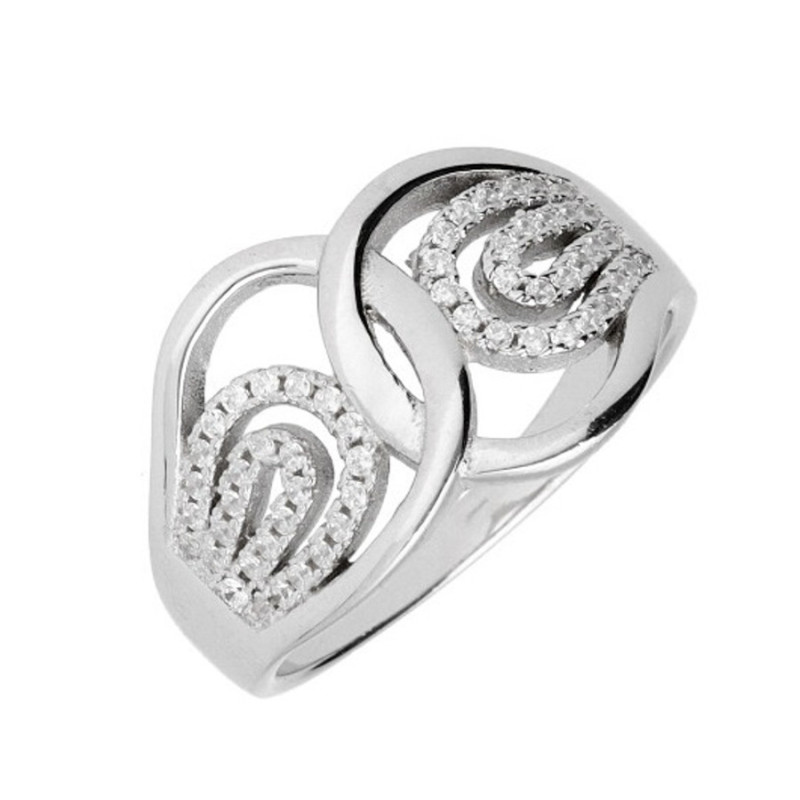 Strieborný prsteň - číre okrúhle zirkóny | Argento.sk