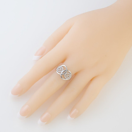 Strieborný prsteň - číre okrúhle zirkóny | Argento.sk