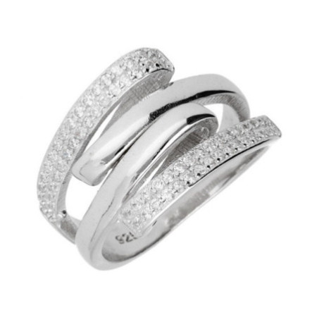 Strieborný prsteň - číre okrúhle zirkóny | Argento.sk