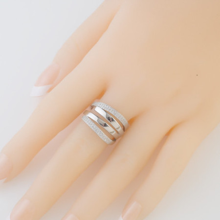 Strieborný prsteň - číre okrúhle zirkóny | Argento.sk