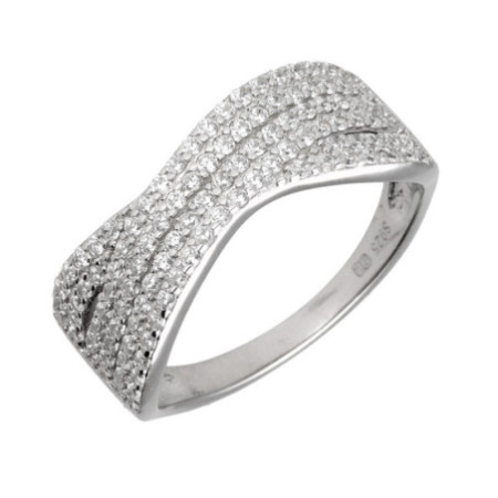 Strieborný prsteň - číre okrúhle zirkóny | Argento.sk