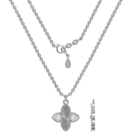 Strieborný náhrdelník - štvorlístok, dĺžka 43 až 46 cm | Argento.sk