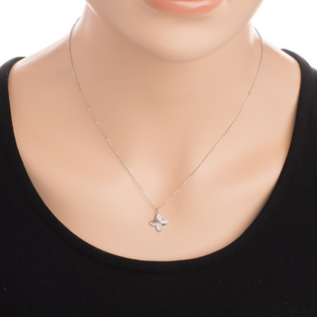 Strieborný náhrdelník - štvorlístok, dĺžka 43 až 46 cm | Argento.sk