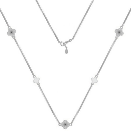 Strieborný náhrdelník - štvorlístok, dĺžka 43 až 46 cm | Argento.sk