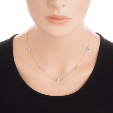 Strieborný náhrdelník - štvorlístok, dĺžka 43 až 46 cm | Argento.sk
